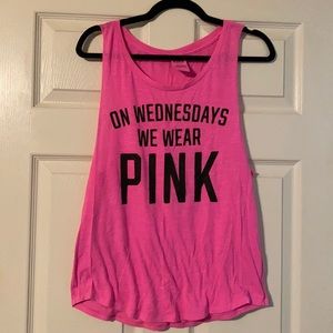 NWOT VS Pink on Wednesdays we wear pink Cut Out Tank Top
